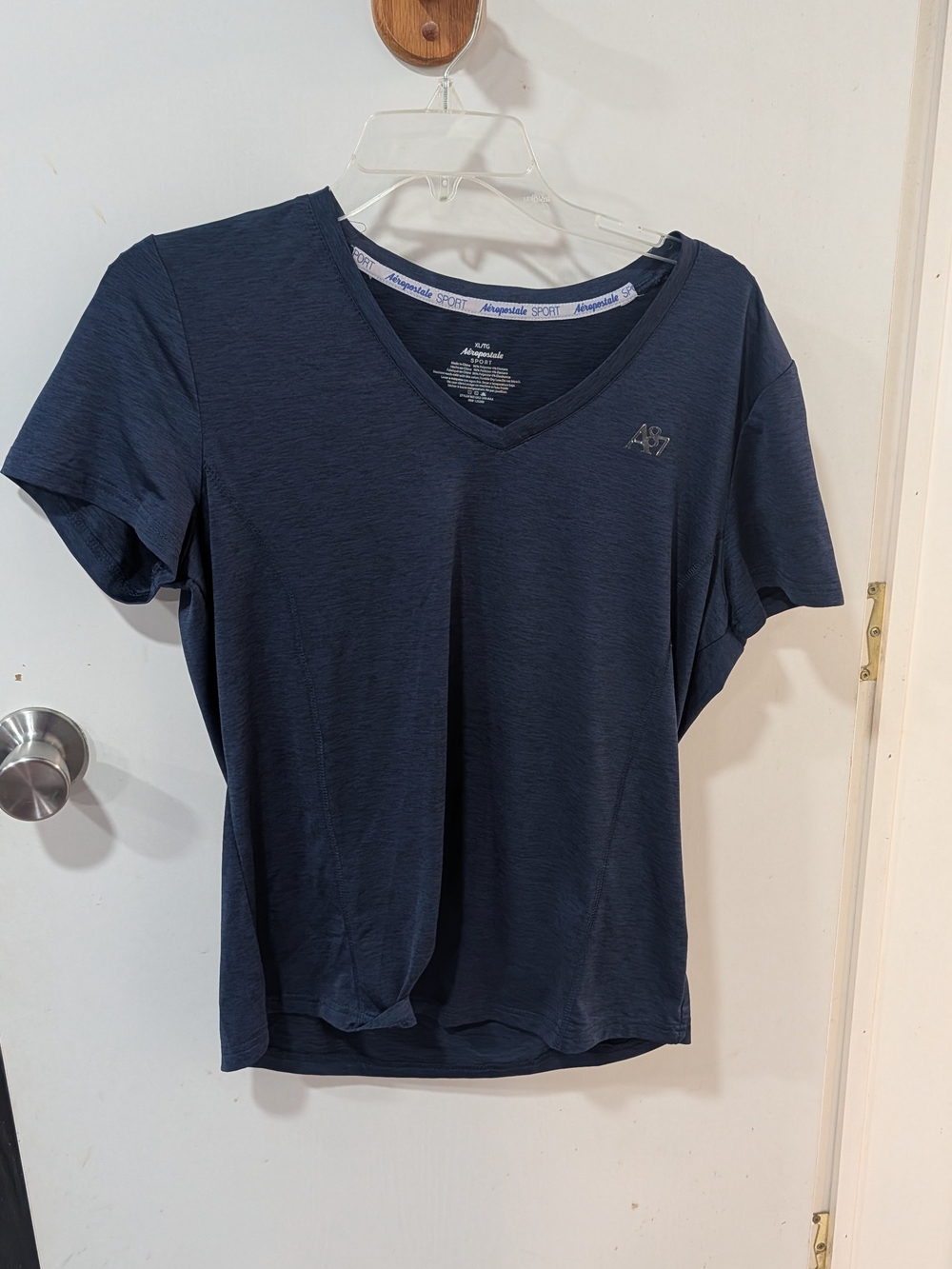 Aeropostale Women's Navy V-Neck Short Sleeve Tee